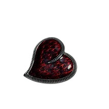 Lia Sophia Enameled Red Heart Slide Pendant 1.25 inch Love Valentines - £10.85 GBP