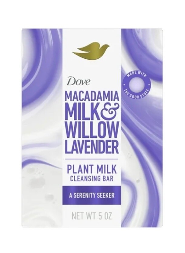 Dove Macadamia Milk &amp; Willow Lavender Plant Milk Bath &amp; Cleansing Bar, 5... - $12.95