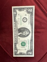 2017A $2 TWO DOLLAR BILL Nice Low Serial Number, Good Condition US Note. - $16.83
