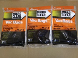 Panasonic Types U&amp;U-3 Vac Cl EAN Er Bags Anti Bacterial Micro Clean Lot Of 3 - £6.72 GBP