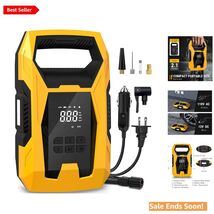 Quick Inflation Portable Air Compressor for Cars and Bikes - LED Display - $76.18