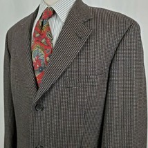 Hugo Boss Men&#39;s Black Brown Weave Wool Sport Coat Jacket 42T Three Butto... - $36.99