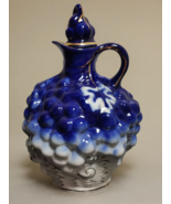 Soviet Porcelain Decanter Jug Grapes Cobalt Gold 1950s USSR Vintage Home... - $1,214.99 MXN