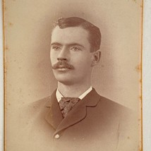 c1860 CDV Dapper Victorian Gentleman with Mustache Vignette Gold Edges Maine - £12.02 GBP