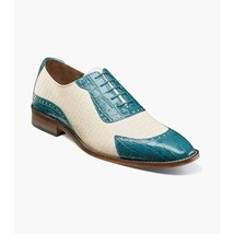 Stacy Adams Tarango Modified Cap Toe Oxford Shoes Navy Teal 25770-448 image 3