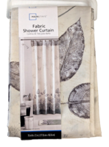 Silver Leaves Fabric Shower Curtain Classic Elegant Polyester 70&quot;W x 72&quot;... - $392.88 MXN