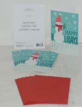 Hallmark X2121 Happy Holidays Snowman Card Red Envelope Package 6 - £5.48 GBP