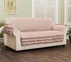 Innovative Textile Solutions Claremont Ruffle Furniture Protector Loveseat Blush - £40.91 GBP