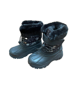 new GIRLS SNOW BOOTS sz 11K (29) or 13K (31) black snowflakes warm Winte... - $31.90