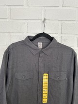 Hurley Button Up Shirt Mens Medium Charcoal Gray Long Sleeve Pockets NWT - £14.63 GBP