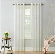 No. 918 Emily Sheer Voile Grommet Curtain Panel, 59&quot; x 63&quot;, Eggshell NEW... - $10.16