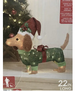 Holiday Time Light-Up Plush Dachshund Weenie Dog 22” Long Christmas Decor - £47.17 GBP