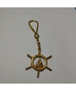 VINTAGE SOLID BRASS SHIPS WHEEL KEY RING HAND-MADE USA - £77.07 GBP