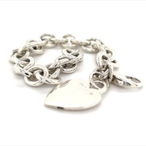 Tiffany & Co Estate Heart Charm Bracelet Sterling Silver 7.5" 36 Grams TIF254 - $385.11