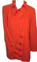 Vintage Blazer Milano Paris New York 14 orange Light Weight Jacket Coat pom pom - £23.15 GBP