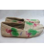 Toms Flats Shoes Women&#39;s Classic Size 9 Pink Flamingos Palm Leave Casual... - $19.89 CAD