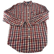 Vintage Tommy Jeans Shirt Mens Small Red Blue Plaid Career Business Long... - $82.74 MXN