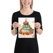 Vintage Pumpkin Print Poster, Farmhouse Halloween &amp; Thanksgiving Home De... - £14.67 GBP+