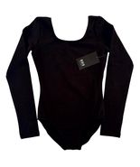 Bloch Youth Size 12 Black Long Sleeve Scoop Neck Dance Leotard NWT - $14.02 CAD