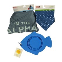 Boots &amp; Barkley I’m the Alpha Pet Dog Shirt Sz Large &amp; Star Bandana &amp; Bowl New - $14.84