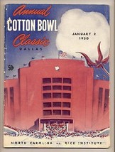 1950 Cotton Bowl Game Program Rice North Carolina - £178.42 GBP