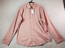 Goodfellow Shirt Men Size Medium Pink Geo Print Long Sleeve Collared Button Down - £10.64 GBP