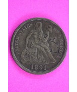 1891 O Seated Liberty Dime Exact Silver Coin Shown Low Grade Graffiti 260 - $26.60 CAD