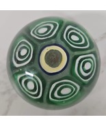 Vtg Murano Italy Paperweight Large With Sticker Green Blue Yellow Mod Ci... - $54.08 CAD