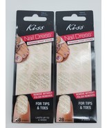 2 x KISS Dress 28 Nail Polish Strips For Tips Nail Toes Bone White Gold ... - $6.99
