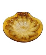 Murano Italy Italian Art Glass Vintage AMBER Glitter Bowl  - £59.25 GBP