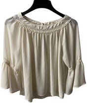 Monteau Los Angeles Cream Women&#39;s 3/4 Bell Sleeve Polyester Cover Size M - £9.91 GBP