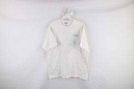 Vtg Mens Large Spell Out Roche Protease Inhibitors Double Sided T-Shirt White - £31.61 GBP