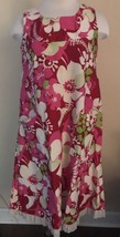 Vintage 60s-70s Aloha Authentic Hawaiian Originals Dress Barkcloth Floral Medium - £80.81 GBP