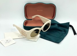 Gucci Matelasse Ivory Snake Leather Sunglasses GG0815S 002 0815 Nib Authentic - £684.43 GBP