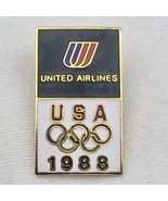 United Airlines USA Olympic 1988 Vintage Pin Gold Tone Enamel - £9.42 GBP