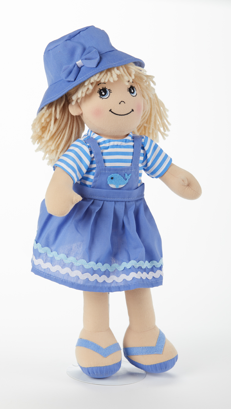 Primary image for Delton Products Adorable Apple Dumplin' Cloth 14" Doll - Blue Fisher, 14"