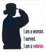 Woman Veteran Silhouette Decal - Veteran Owned Business - $4.30