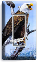 AMERICAN BALD EAGLE IN WILD LIGHT SINGLE GFCI SWITCH WALL PLATES HOME RO... - £7.40 GBP