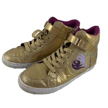 Disney D-Signed Girls High Top Sneakers Size 5 Gold Purple Royalty Rules... - $14.85