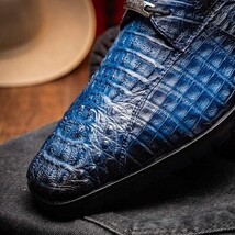 Men's Shoes genuine caiman crocodile skin Ragusa Stained Navy image 4
