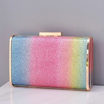 Women Evening Bag Glitter Small Handbag  Colorful  Party Day Clutch Wedding Box  - £71.15 GBP