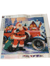 5D Diamond Painting Santa Klaus Completed Partial Drill 30&quot;x 30&quot; Unframe... - £18.33 GBP