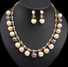 Shion choker metal vintage big bead pearl rhinestone short colar necklace women jewelry thumb200