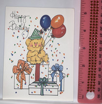 Vintage Unused Happy Birthday Greeting Card Puppy Dog Balloons - $4.20