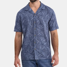 George Men&#39;s Relaxed Button Front Camp Shirt MEDIUM (38-40) Washed Indig... - $19.99