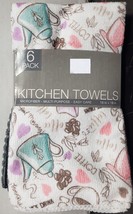 6 Pc Set Microfiber Kitchen Towels (15&quot; X 18&quot;) Coffee Theme &amp; Grey Color,Sl - $17.81