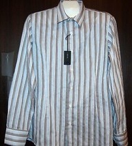 Sottotono Italy Gray Striped Cotton Men&#39;s Dress Italy Shirt Size 2XL - £28.31 GBP