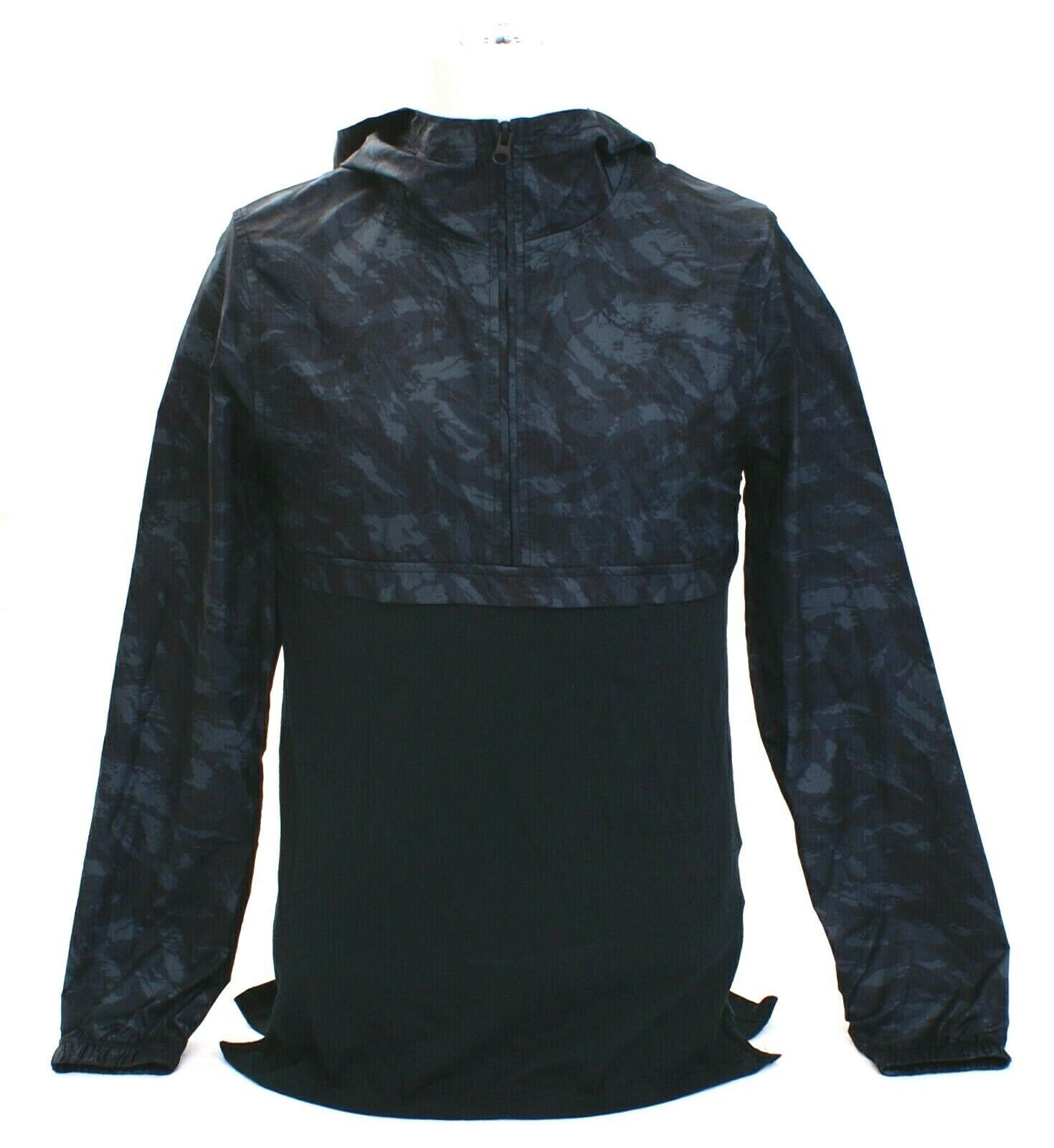 Under Armour Black Camo UA Sportstyle Anorak 1/2 Zip Hooded Jacket Hoodi... - $52.49