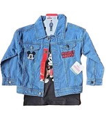 DISNEY ~ MICKEY MOUSE ~ Two (2) Piece Set ~ Denim Jacket ~ Black Tee ~ S... - €34,24 EUR