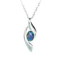 Genuine Australia Opal Necklace Australian Triplet Pendant - £121.74 GBP